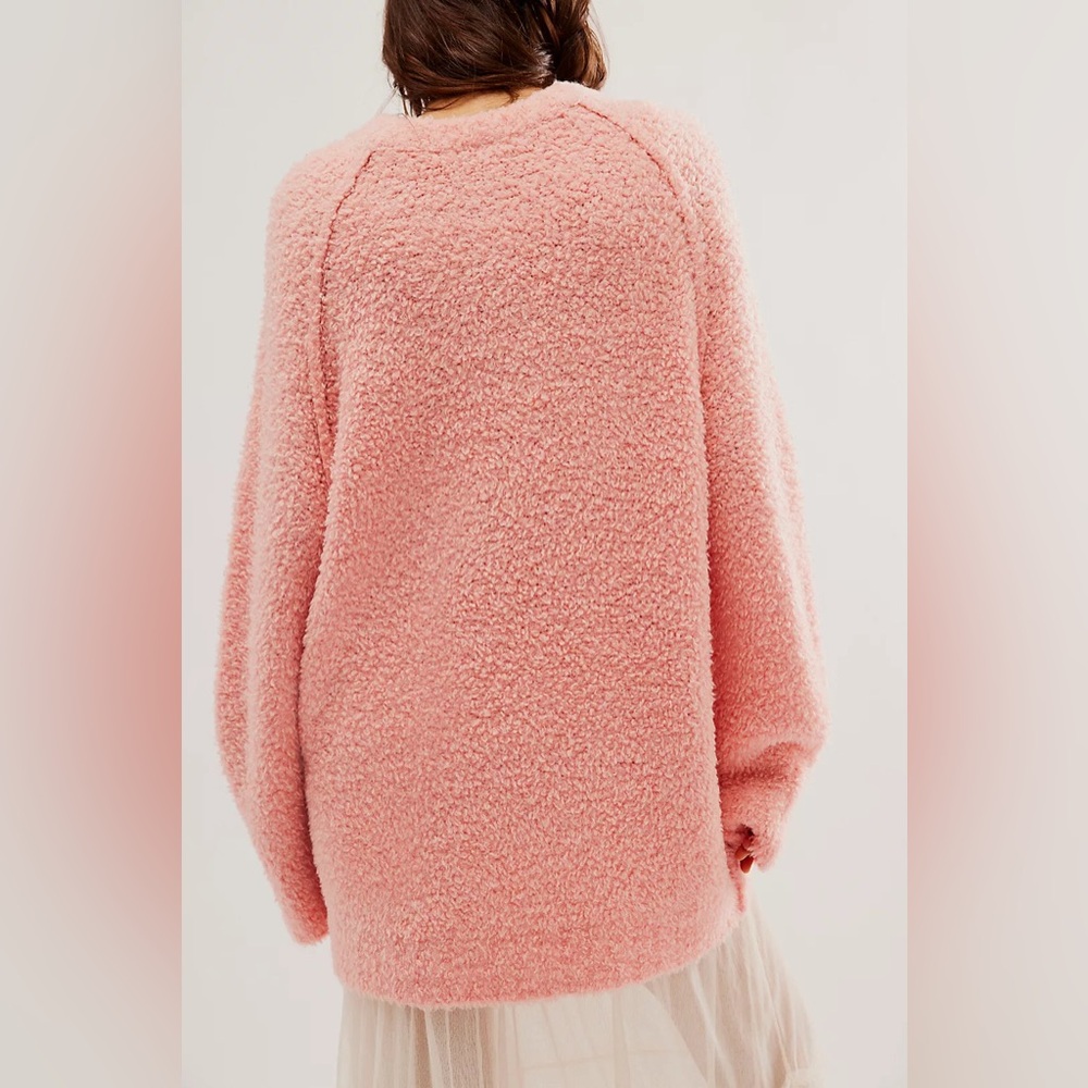 NWOT Free People Teddy Sweater Tunic In Pale Rosette Women’s Medium - Picture 6 of 12